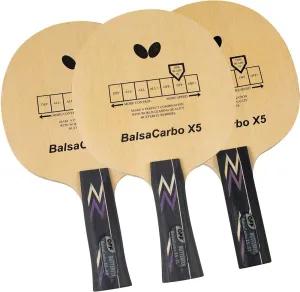 Butterfly Balsa Carbo X5 Table Tennis Blade - Balsa Wood Blade with 2 Carbon Plies - Offensive Attacking Blade - Professional Butterfly Table Tennis Blade - Available in AN, FL, and ST handle styles
