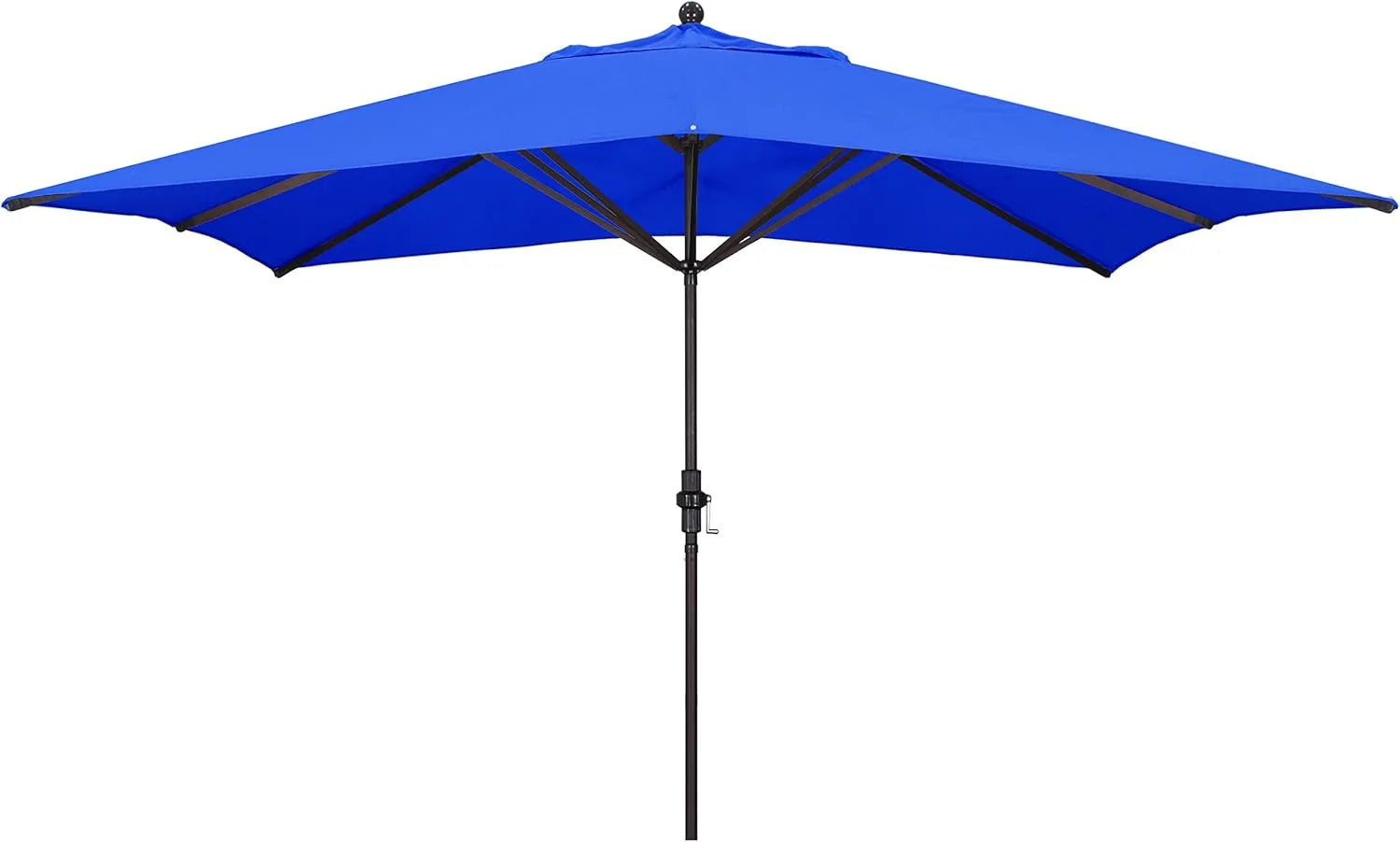 California Umbrella 11' x 8' Rectangle Aluminum Market Umbrella, Crank Lift, Bronze Pole, Sunbrella Pacific Blue