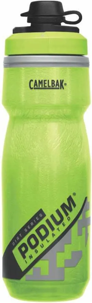 CamelBak Podium Dirt Series Chill Insulated Mountain Bike Squeeze Water Bottle Lime, 21oz