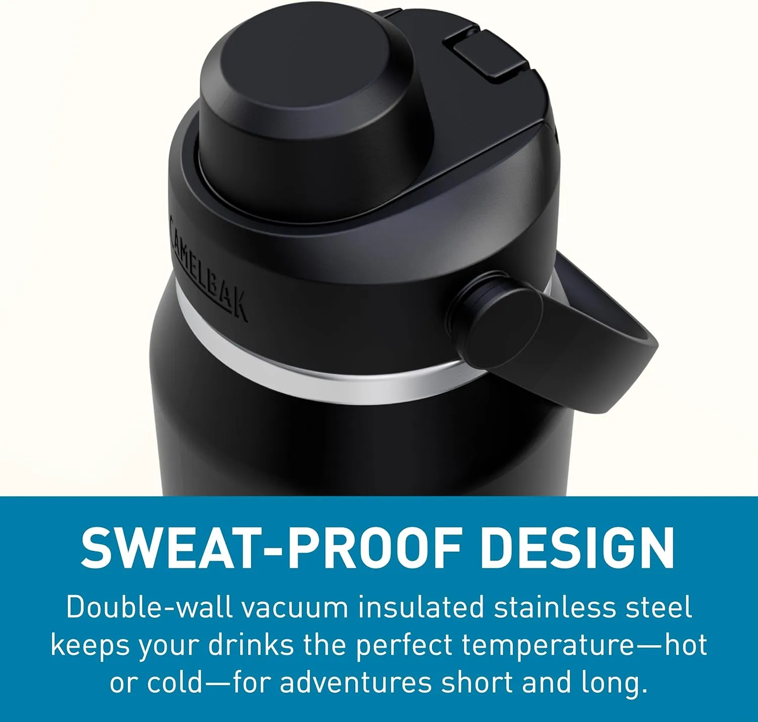 CamelBak Thrive Chug Water Bottle 32oz - Insulated Stainless Steel, Black