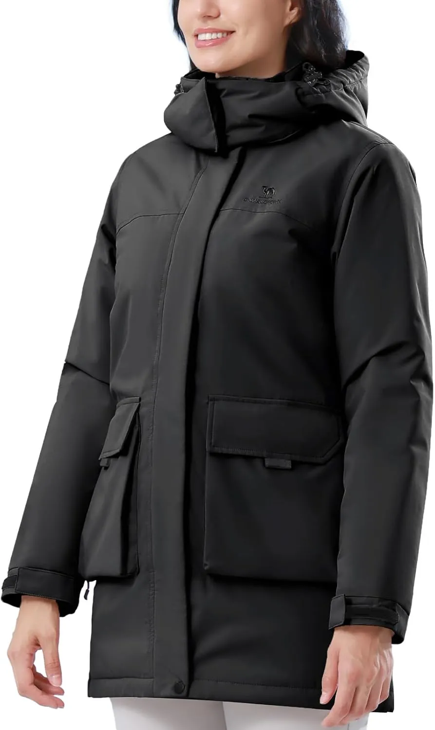 CAMELSPORTS Women's Waterproof Ski Jacket Warm Winter Coat Hooded Outdoor Windbreaker Mountain Snowboarding Jacket