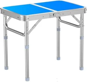 Camp Table Folding Camping Table Storage Kitchen Hiking Picnic Camping Furniture Garden Fishing Mesa Auxiliar Plegable Outdoor Desks (Color : Blue) (