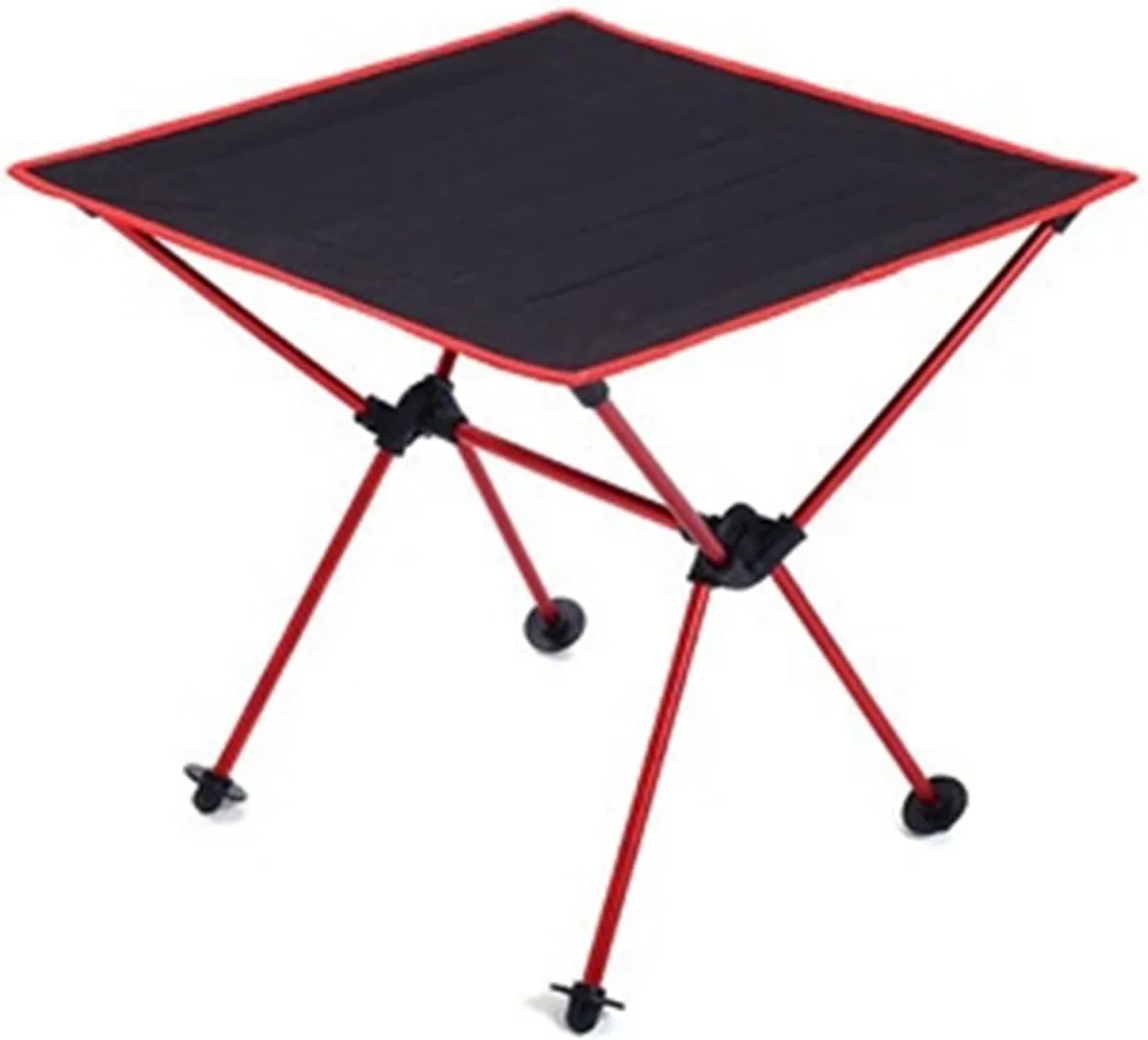 Camp Table Outdoor Barbecue Picnic Table Portable Multi-Purpose Folding Table Oxford Cloth Aviation Aluminum Alloy Camping Table (Color : Black) (Red