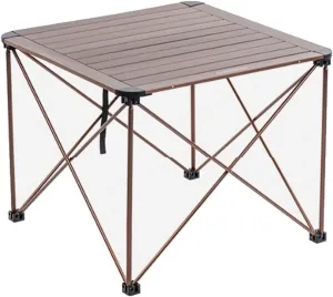 Camp Table Outdoor Portable Foldable Picnic Table Ultralight Aluminium Alloy Camping Furniture with Roll-Up Frame