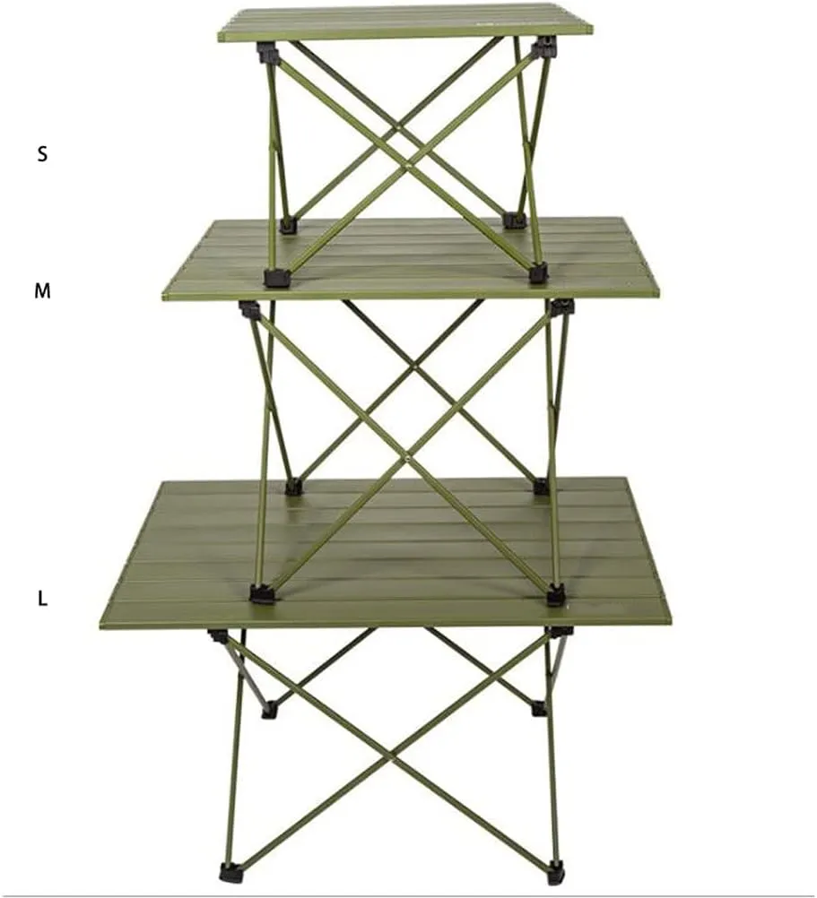 Camping Folding Table 1pc Outdoor Folding Aluminum Plate Table Picnic Portable Barbecue Table Self-Driving Mountain Trip Multifunctional Table for Picnic Backyards Beach (Size : CH)