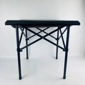 Camping furniture, 16'' x 14'' x 11'' Compact Camping Table Folding Camp Side Table Portable Roll up Aluminum Table with Carry Bag Lightweight Foldable Small Camp Table for Indoor Outdoor Picnic Backyard BBQ
