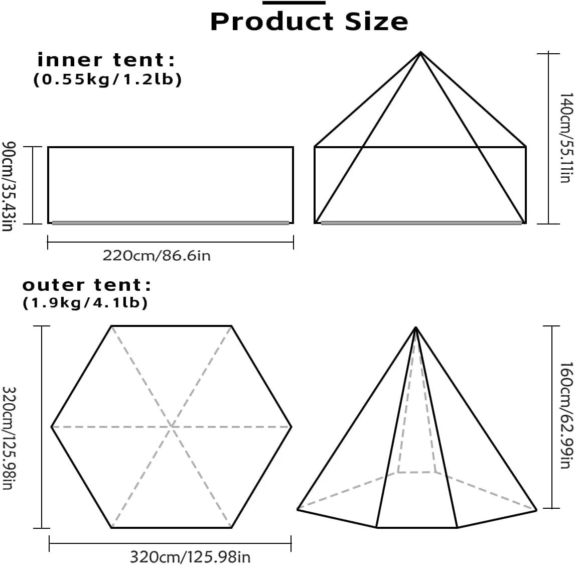 Camping Hot Tent with Wood Stove Jack Winter Teepee Tent 4 Season Backpacking Tent for Survival Hunting Military Fishing