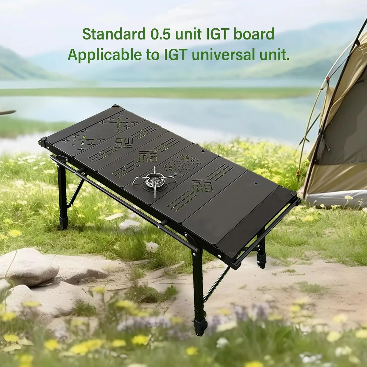 Camping IGT Table Board, Lightweight Detachable Aluminum Alloy 0.5 Unit Board Accessories, for Outdoor Use (X Board)