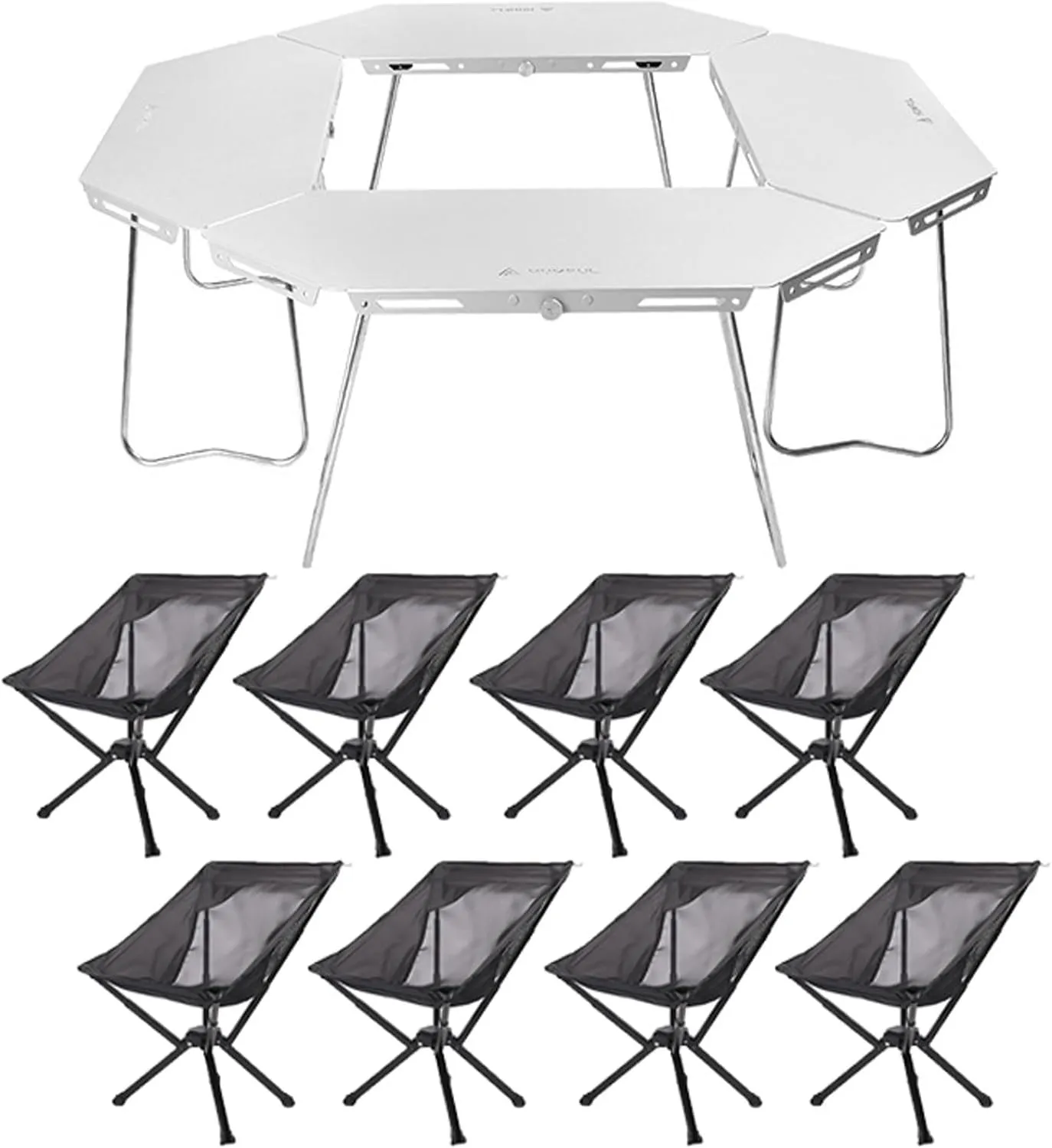 Camping Splicing Table Set with Chairs, Outdoor Camping Folding Table Chair Set Portable Beach Table Foldable Chiars for Camping, Picnic, Travel, RV