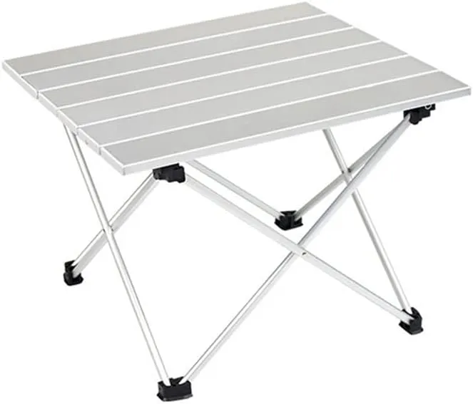 Camping Table Aluminum Alloy Portable Folding Camping Table Outdoor Furniture Foldable Hiking Desk Traveling Outdoor Picnic Table S M L Foldable and Lightweight Camping Table, Silver S