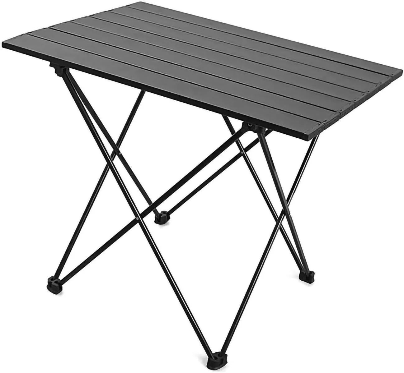 Camping Table, Aluminum Alloy Waterproof Foldable Table, Stable Support Frame Hook Annulus Design Portable Table, for Outdoor Cooking, Picnic, Camp[L]