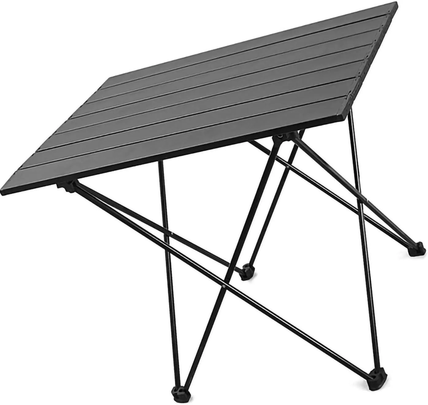 Camping Table, Aluminum Alloy Waterproof Foldable Table, Stable Support Frame Hook Annulus Design Portable Table, for Outdoor Cooking, Picnic, Camp[L]