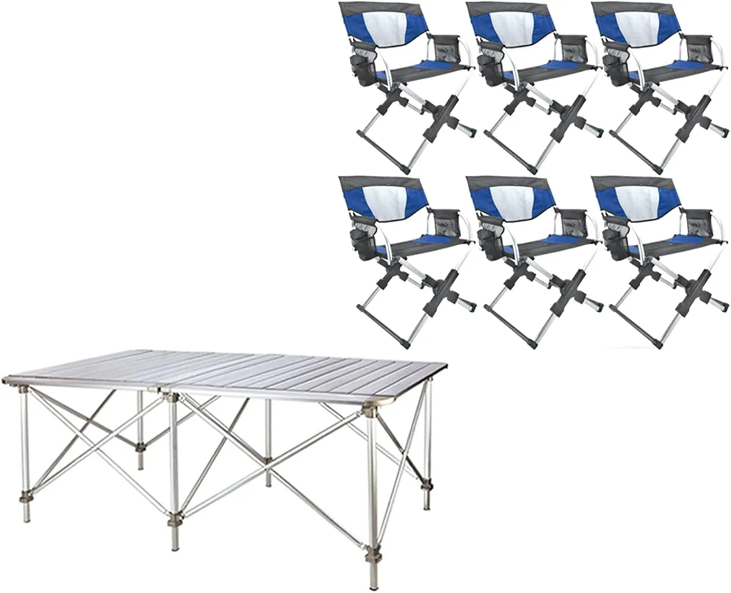 Camping Table Chairs Outdoor Aluminum Alloy Set, Multifunctional Lift Table Courtyard Picnic Table, Ultra-Lightweight, Durable and Easy to Store