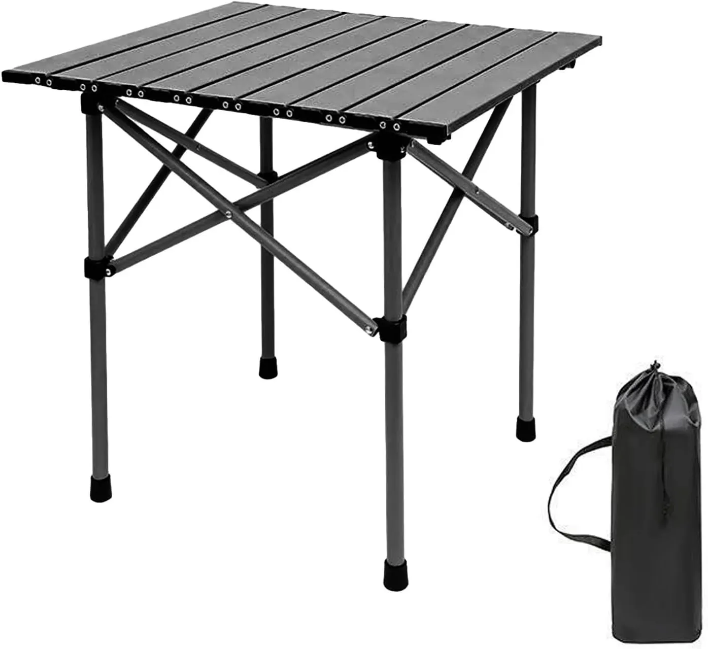 Camping Table Compact Camping Table Folding Camp Side Table Portable Roll up Aluminum Table with Carry Bag Lightweight Foldable Small Camp Tab Beach Picnic