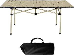 Camping Table, Foldable and Lightweight, can accommodate 4-6 People, Portable roll up Aluminum Table with Carrying Bag, Suitable for Outdoor use, Load Capacity 100kg Yellow
