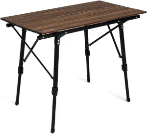 Camping Table Folding Aluminium Camping Table Square Table, Outdoor Camping Picnic, Portable Camping Table,Small Walnut