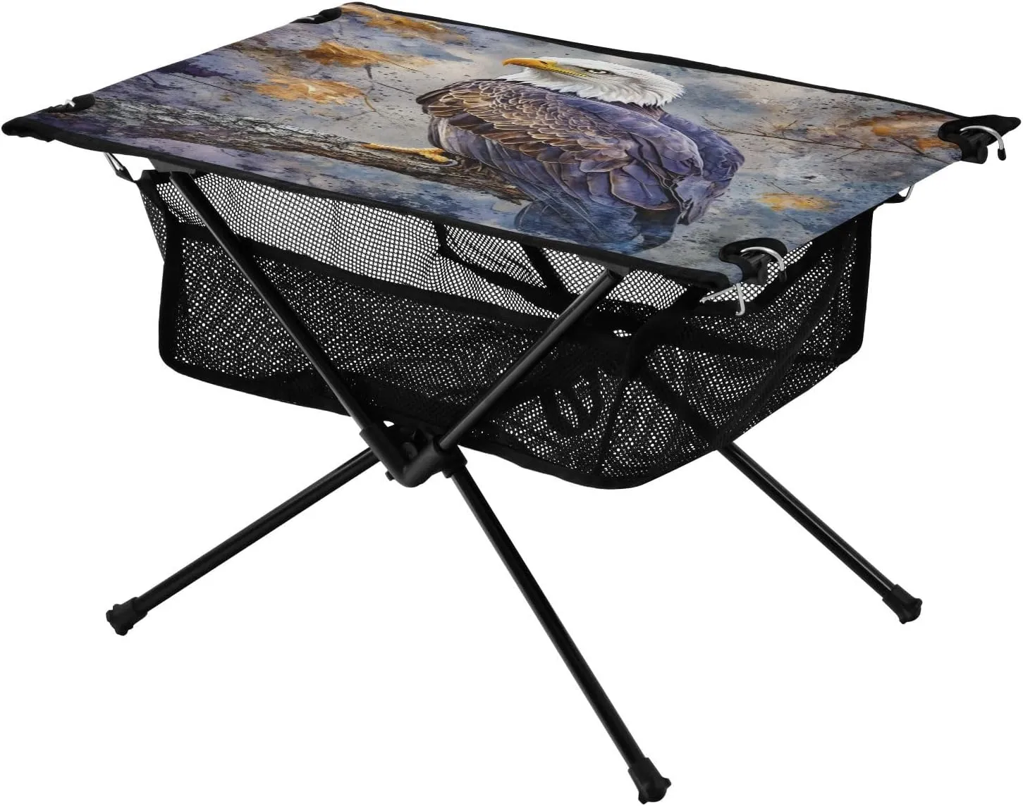 Camping Table Lightweight Portable Folding Table with Mesh Storage Net Eagle Vulture Purple Ideal for Camping Hiking Beach Picnic Travel Backyard
