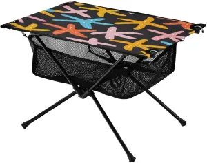 Camping Table Lightweight Portable Folding Table with Mesh Storage Net Ocean Cartoon Starfish Ideal for Camping Hiking Beach Picnic Travel Backyard