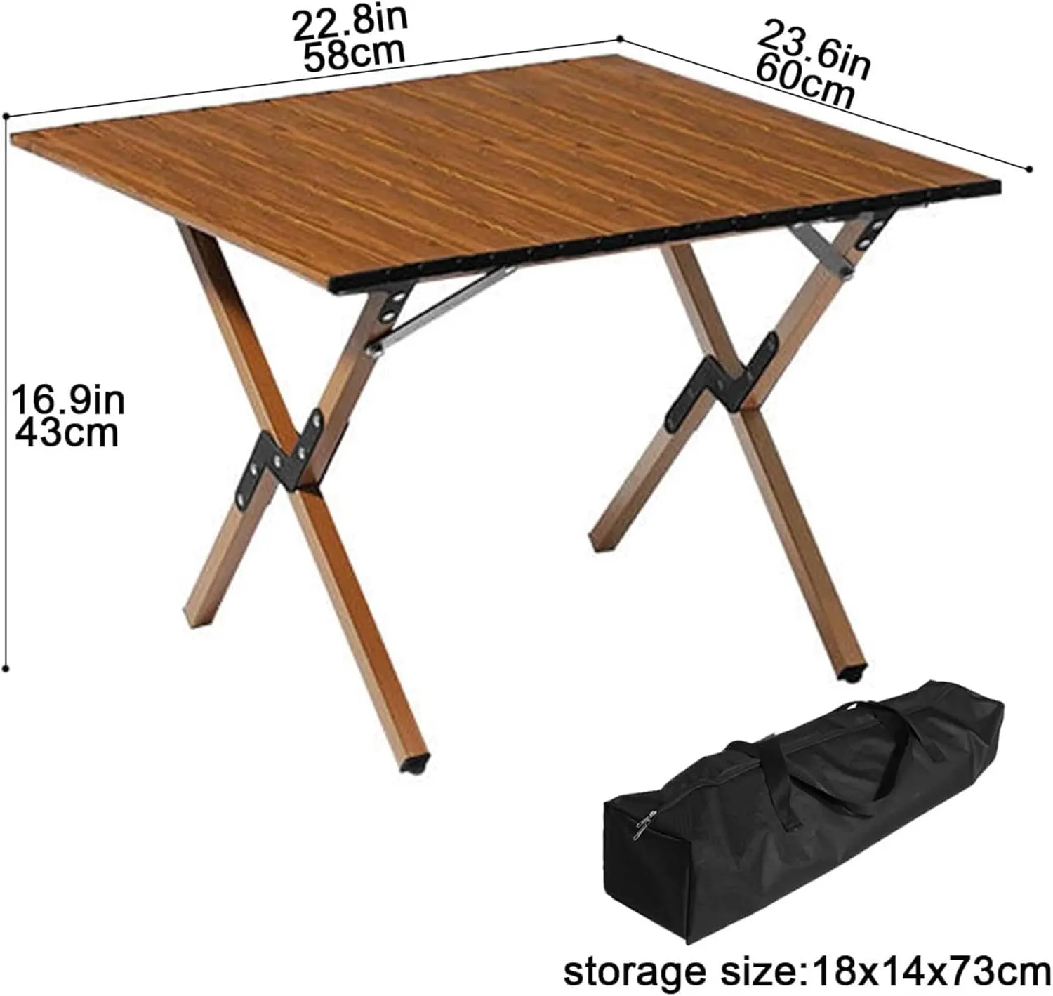 Camping Tables Aluminum Folding Table,Fold up Picnic Table,Portable Table,Roll up Camp Table with Bag for Garden Outdoor Travel Picnic BBQ Backyard