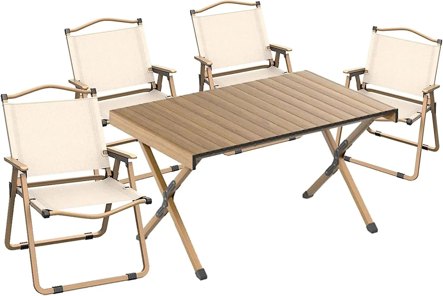 Camping Tables Carbon Steel Camping Table Chair Set Wih Roll up Desktop Portable Outdoor BBQ Picnic Table with Carry Bag Camp Table for Garden Party Hiking Dining