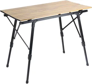 Camping Tables, Folding Table with Height Adjustable Legs, Aluminum Roll Up Table for Outdoor, Collapsible & Compact Garden Table with Carry Bag, Portable Table for Camp Garden Work Beach (