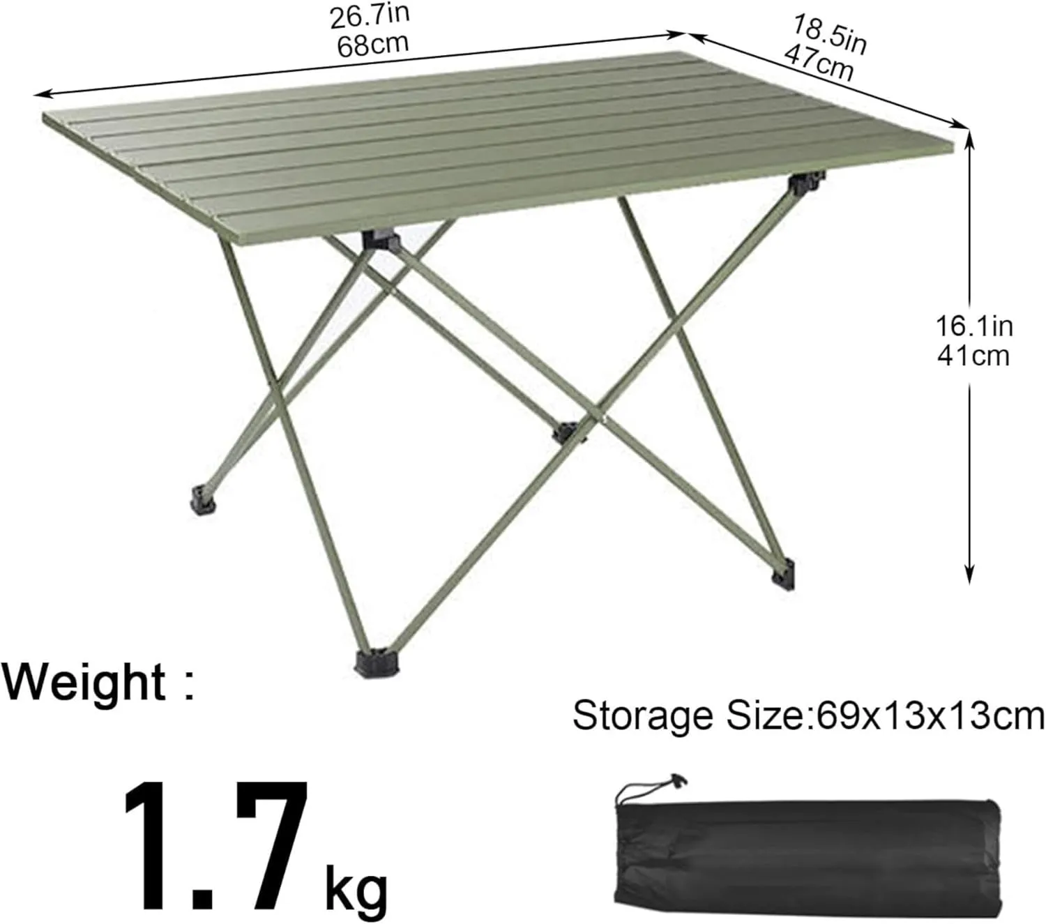 Camping Tables Lightweight Folding Camping,Roll up Aluminum Table with Bag,Portable Outdoor Picnic,Small Ultralight Camp Table for Sand BBQ Party Hiking Travel