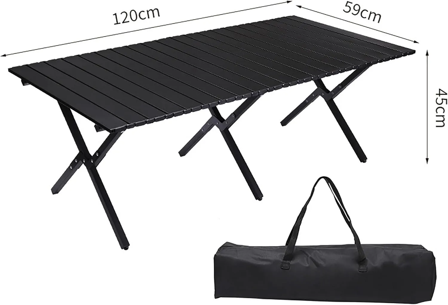 Camping Tables That Fold Up Lightweight, Aluminum Roll Up Portable Folding Camp Picnic Table With Four Chairs, Collapsible Side Table For Outdoor Activities Beach, BBQ,Hiking And Dining,for 4-8 People