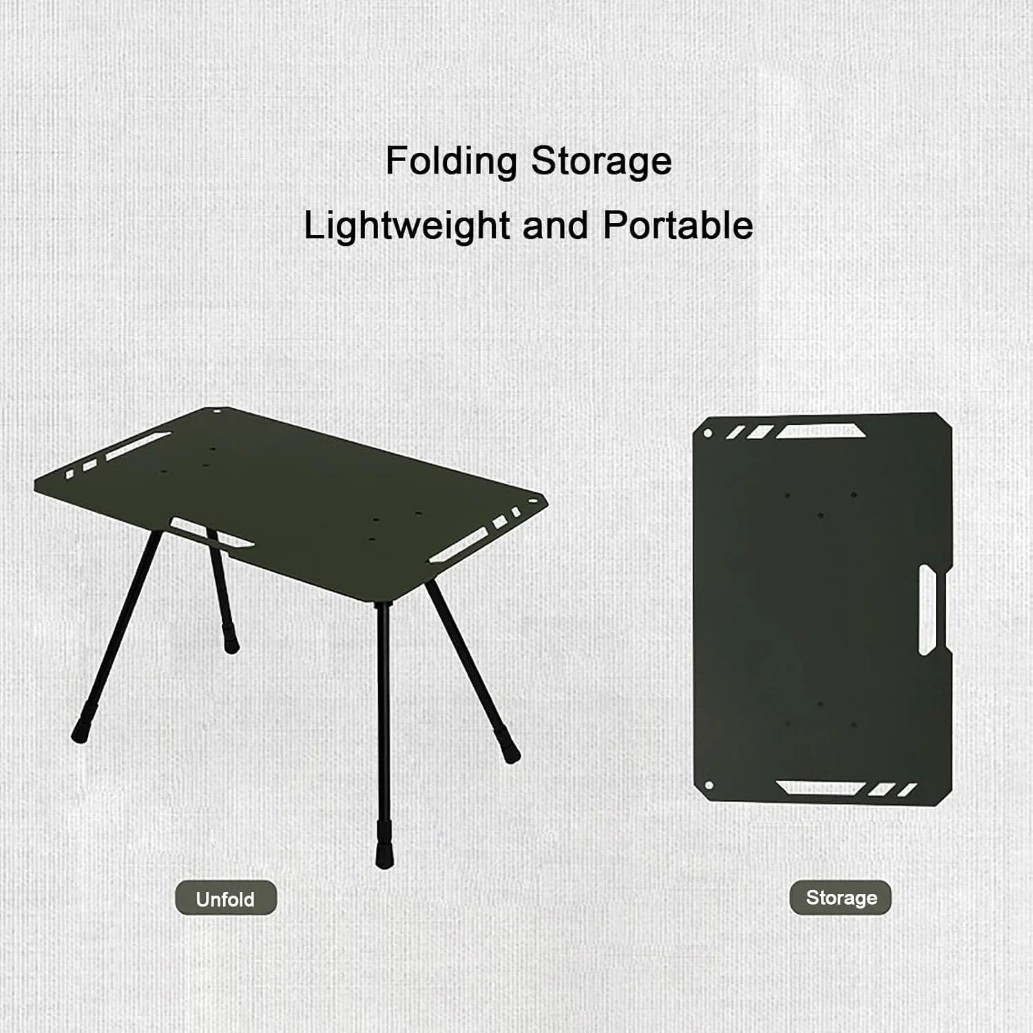Camping Tables That Fold up Lightweight, Camping Table, Aluminum Camp Table, Lightweight Camping Equipment, for BBQ Garden Backyard (Color : Green, Size : A)