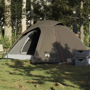 Camping Tent Dome 4-Person Brown Waterproof4,25KG