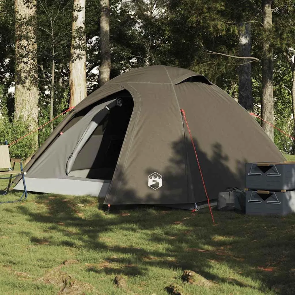Camping Tent Dome 4-Person Brown Waterproof4,25KG