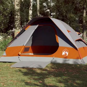 Camping Tent Dome 4-Person Grey and Orange Waterproof5KG