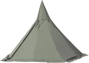 Camping Tent with Stove Jack, 4 Season Outdoor Pyramid Teepee Green Canvas Tent w/Storage Bag, Lightweight Hike Waterproof for 2~3 Person