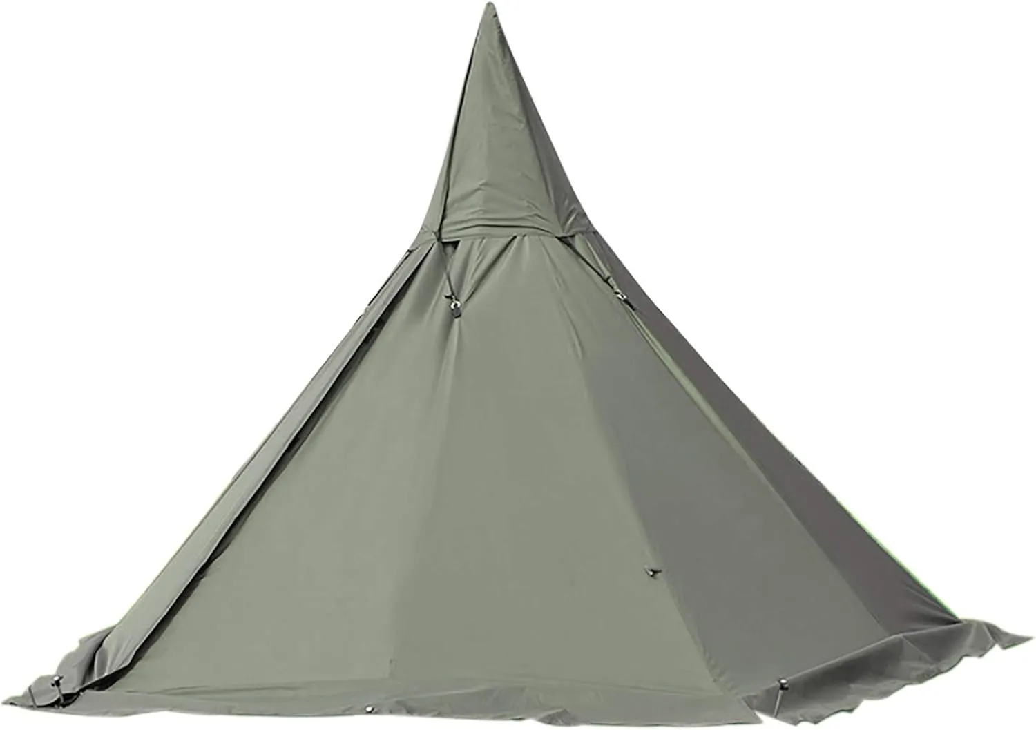 Camping Tent with Stove Jack, 4 Season Outdoor Pyramid Teepee Green Canvas Tent w/Storage Bag, Lightweight Hike Waterproof for 2~3 Person