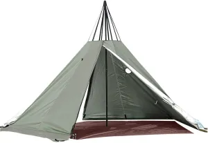 Camping Tent,Green Travel Tent 2 Door Camping Equipment Portable Four Seasons Pyramid Tent,Waterproof Two Door Rucksack Tent Easy to Install Lightweight Suitable for Outdoor