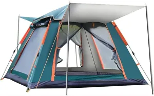 Camping Tents 6-7 Person Camping Tent Automatic Tent with Top Rainfly Instant Cabin Tent Advanced Venting Design (Green)