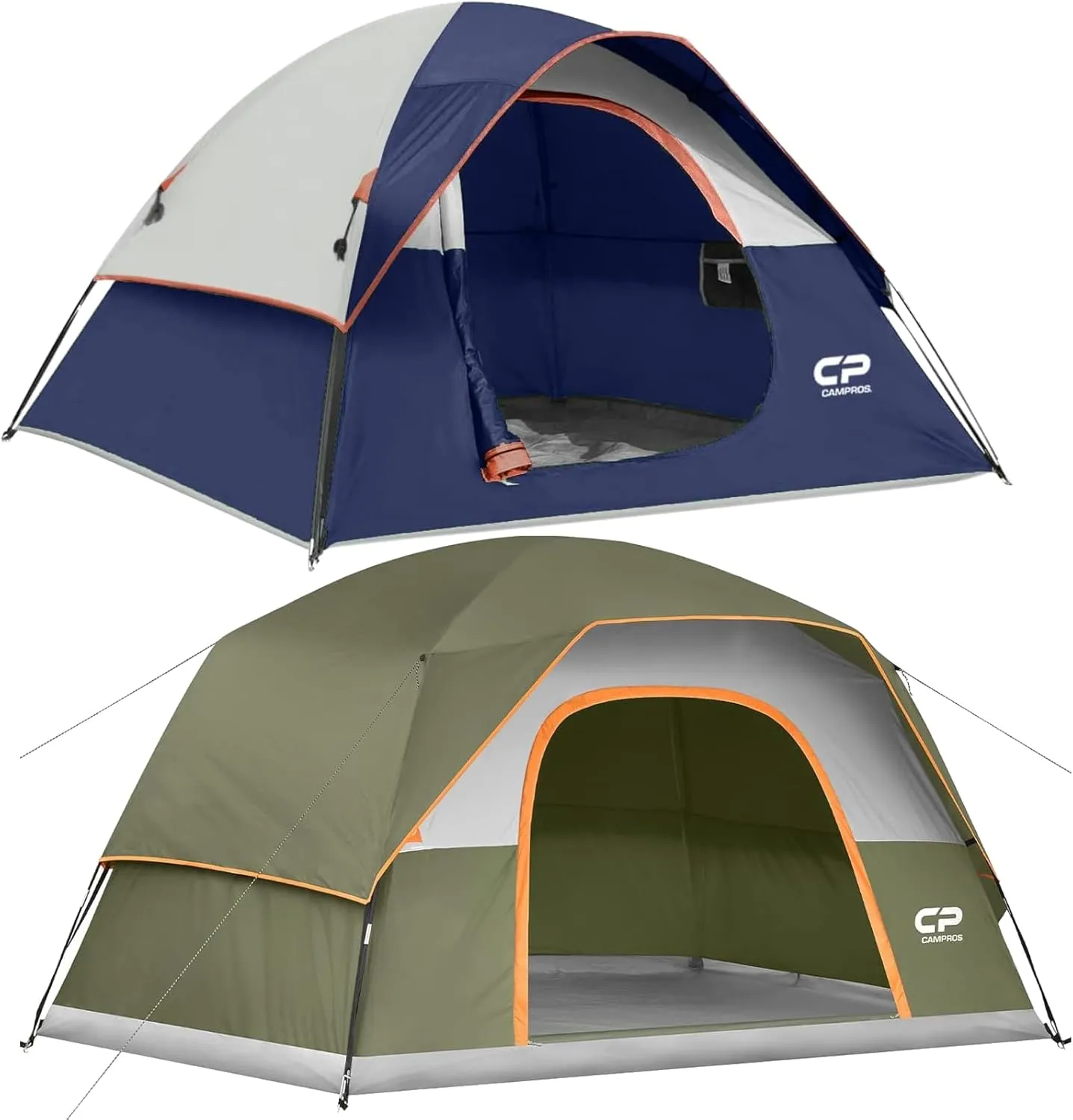 CAMPROS CP Tent for Camping 3 Person and 6 Person, Dome Tents for Camping, Waterproof Windproof Backpacking Tent, Easy Set up Small Lightweight Tents, for All Seasons Hiking Beach Outdoor with 3 Mesh