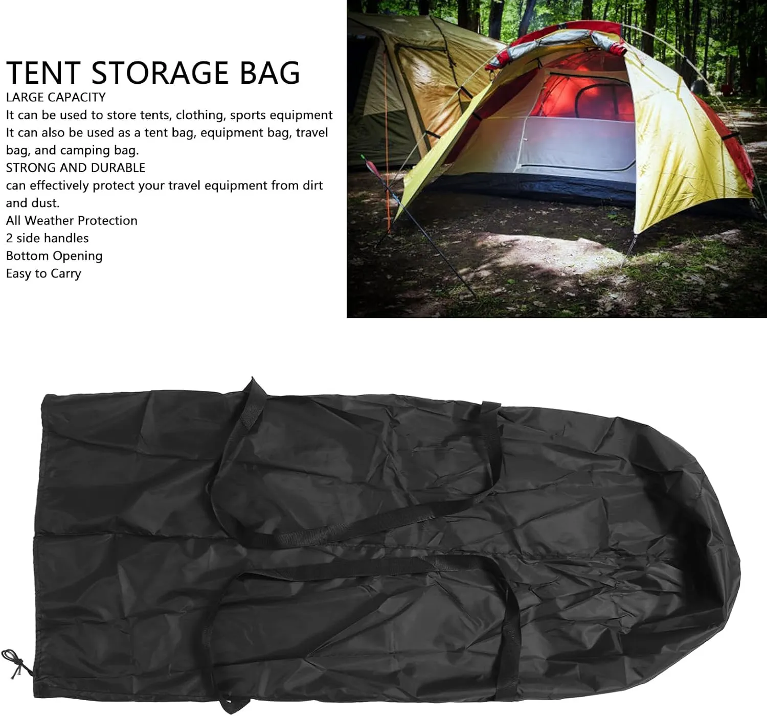 Canopy Carrying Storage Bag, Polyester Fabrics Large Duffle Tent Bag Large Duffle Bag for Travel Suitable for Travel Sports Equipment (L)