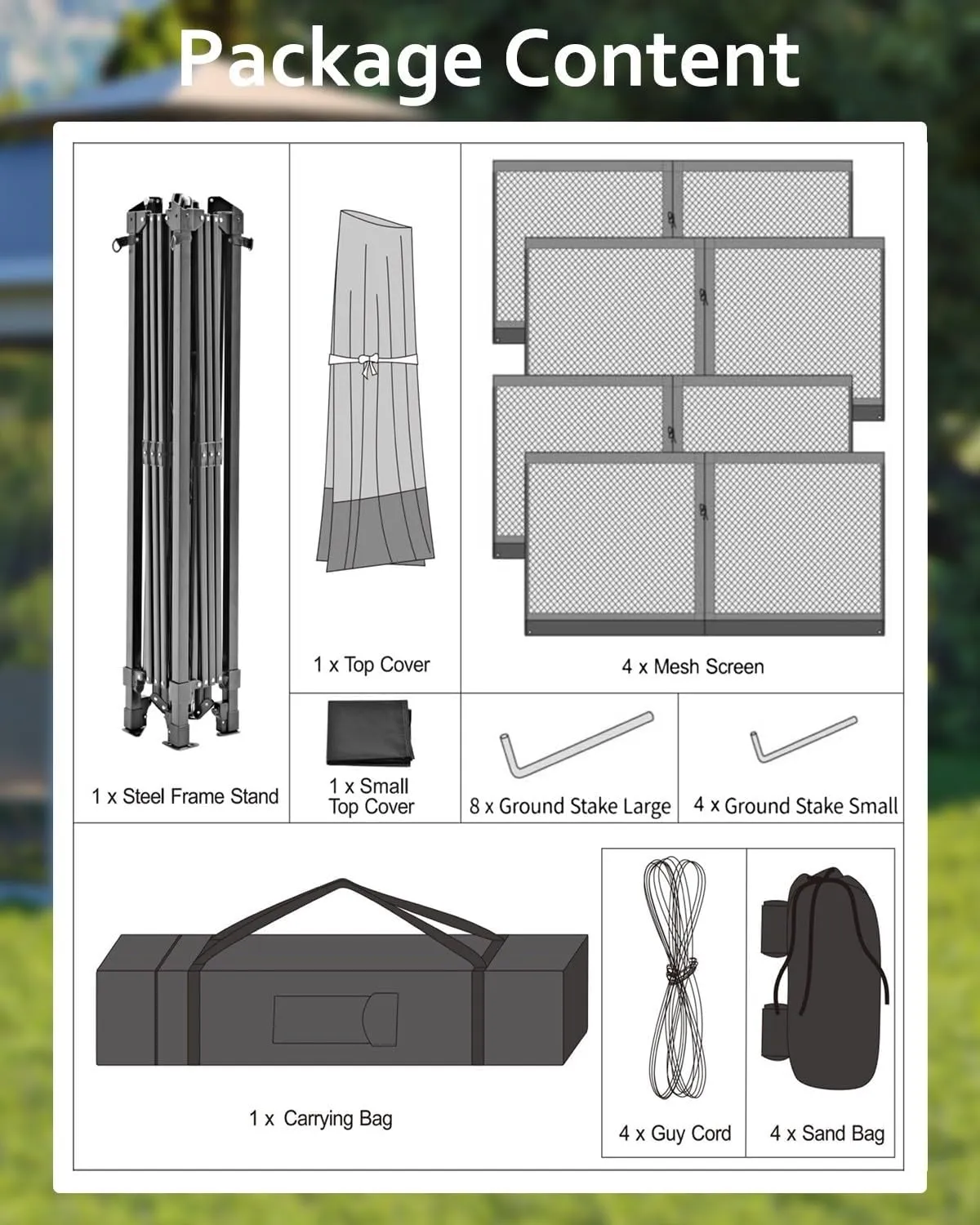 Canopy Tent 13x13, Pop Up Gazebo Tent Easy Setup with 4 Sand Bags for Backyard Garden Patio,Mosquito Netting & Height Adjustable - Gray