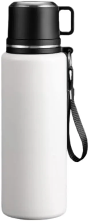 Car Vacuum Insulated Stainless Steel Water Bottle For Mazda Biante 2008-2018,Thermos Mug Leak Proof Insulated Water Bottle Reusable Water Bottle Travel Mug Thermo Mug,White-1000ml