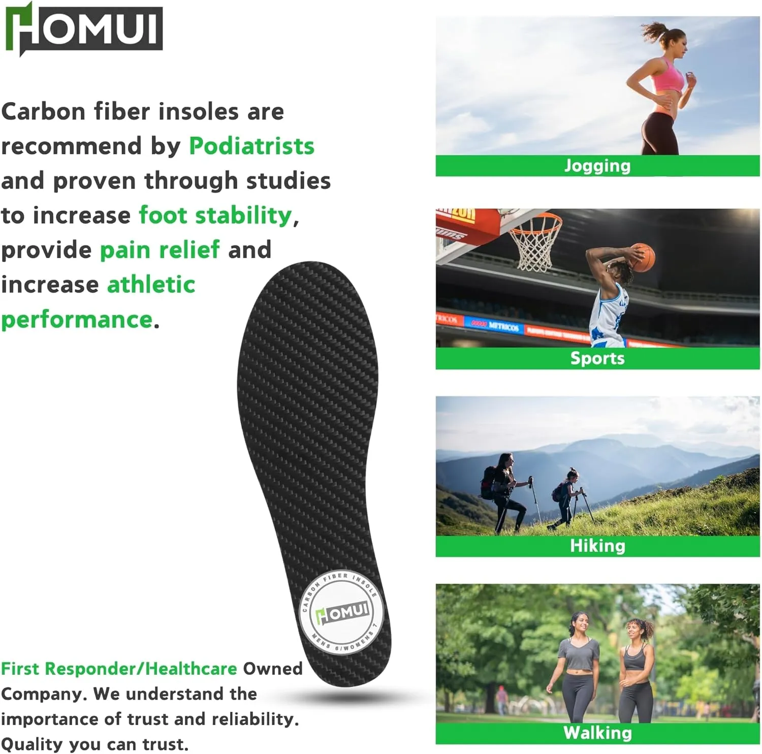 Carbon Fiber Insole (1 Pair) with Turf Toe Tape - Rigid Insole for Foot Pain Relief, Foot Fractures, Turf Toe, Hallux Rigidus, Mortons Extension - Alternative to Turf Toe Brace (M9/W10)