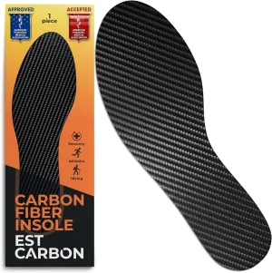 Carbon Fiber Insole - 1 pc, Men 9.5, Women 10-10.5 - Unisex Shoe Insert - Stiff Foot Plate - Orthotic Insole - Turf Toe, Hallux Rigidus, Flat Feet, Plantar Fasciitis, Mortons Extension