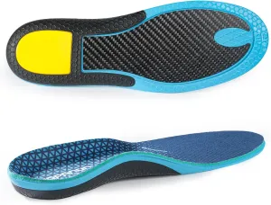 Carbon Fiber Shock-Absorbing Insole with Arch Support is Suitable for Basketball, Running, Cycling, Outdoor Hiking and Other Daily Sports. (Blue, M：6.5/7丨W：7.5/8（260mm）)