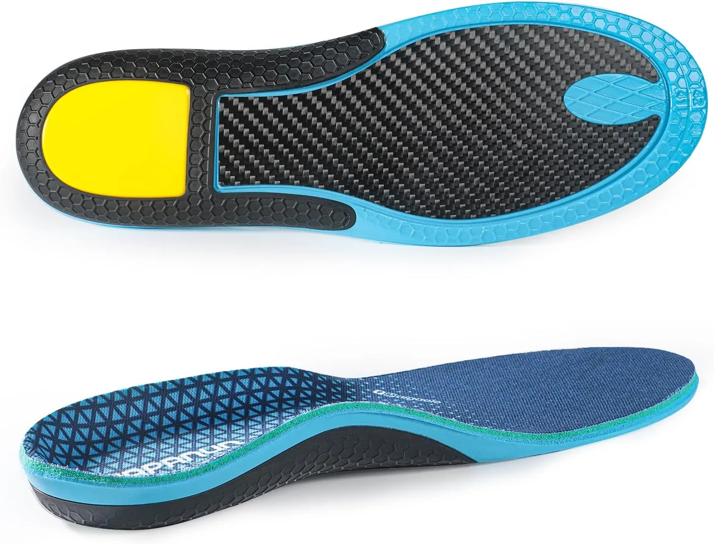 Carbon Fiber Shock-Absorbing Insole with Arch Support is Suitable for Basketball, Running, Cycling, Outdoor Hiking and Other Daily Sports. (Blue, M：6.5/7丨W：7.5/8（260mm）)