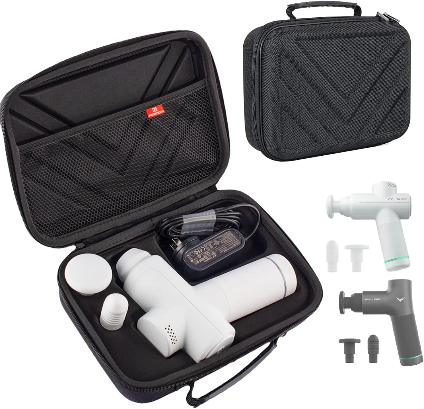 Carrying Case Compatible with Hypervolt Go 2 Travel Storage Organizer Hard Shell Bag fits for Hyperice Hypervolt GO Massage Gun Device