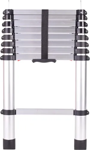 Cascadia Rooftop Vehicle Tent Ladder - 8.5 Ft. Aluminum Lightweight Telescoping Ladder with Hooks for CVT Pioneer Tent, Truck, RV, Van, Overlanding or Household Use