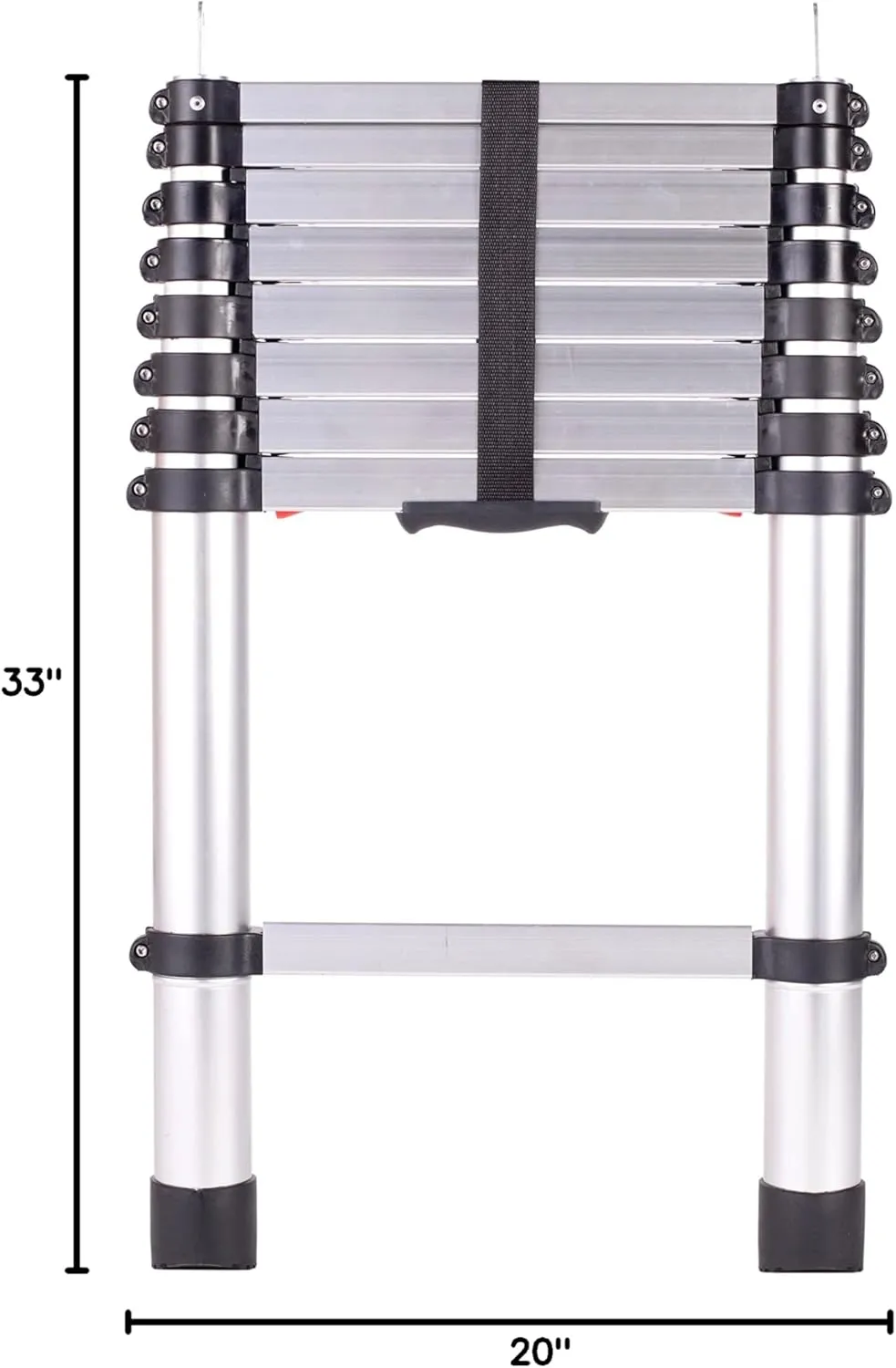 Cascadia Rooftop Vehicle Tent Ladder - 8.5 Ft. Aluminum Lightweight Telescoping Ladder with Hooks for CVT Pioneer Tent, Truck, RV, Van, Overlanding or Household Use