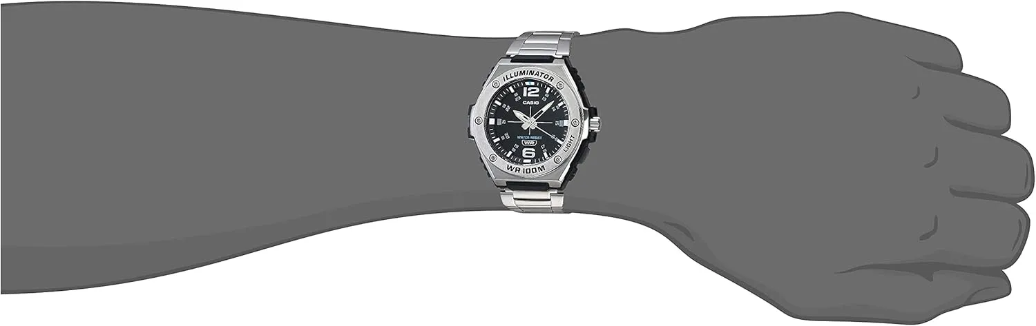 Casio MWA100H Series | Men’s Analog Watch |100M WR | Stainless Steel Bezel | LED Illuminator Backlight with Afterglow | Resin Band | 3 Hands (HR, MIN, SEC) | 3 Year Battery