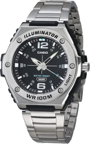 Casio MWA100H Series | Men’s Analog Watch |100M WR | Stainless Steel Bezel | LED Illuminator Backlight with Afterglow | Resin Band | 3 Hands (HR, MIN, SEC) | 3 Year Battery