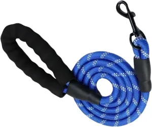 Cat and Dog Harness Reflective Dog Leash with Comfortable Padded Handle Double Heavy Duty Traction Rope Dogs Suitable Small to Large Dogs Pet Traction Rope(Deep Blue,Large)