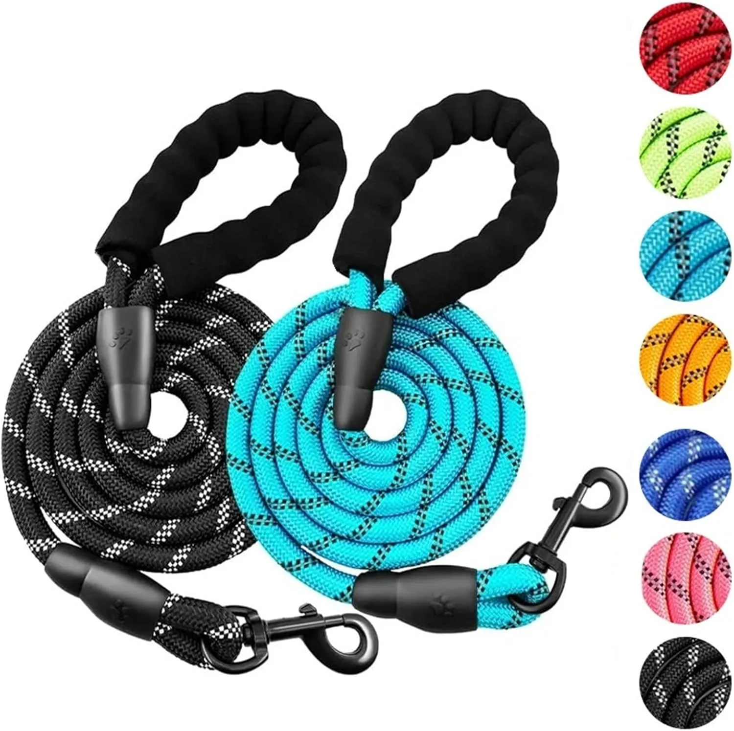 Cat and Dog Harness Reflective Dog Leash with Comfortable Padded Handle Double Heavy Duty Traction Rope Dogs Suitable Small to Large Dogs Pet Traction Rope(Deep Blue,Large)